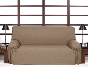 Καλύμματα καναπέ σταθερά με δέστρες Banes-Τριθέσιος-C/3 Καφέ -10+ Χρώματα Διαθέσιμα-Καλύμματα Σαλονιού