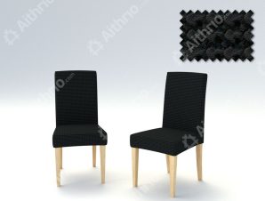 Σετ (2 Τμχ) Ελαστικά Καλύμματα Καρέκλας Με Πλάτη Super Elastic Milos – C/11 Μαύρο