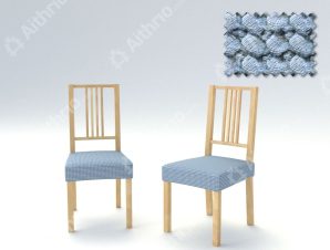 Σετ (2 Τμχ) Ελαστικά Καλύμματα-Καπάκια Καρέκλας Super Stretch Milos – C/24 Ανοιχτό Μπλε